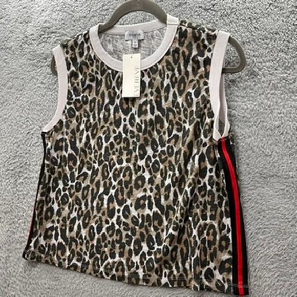 Evereve NWT Medium Beckham Leopard Tank 100% Cotton Soft Casual $58 MSRP - Picture 2 of 10
